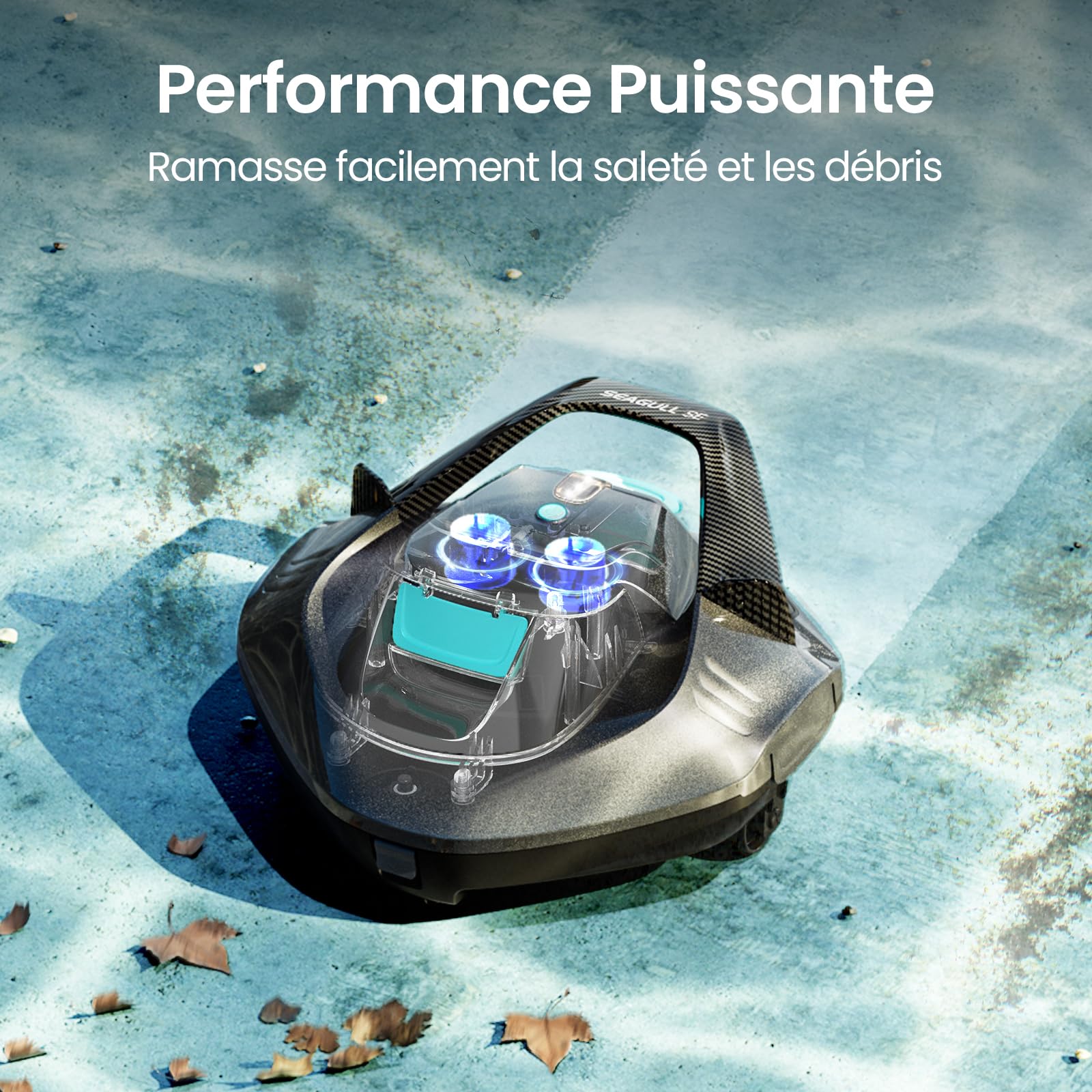 AIPER Robot de Piscine, Aspirateur de Piscine avec 90 Minutes de Fonctionnement, Nettoyeur de Piscine avec Double Moteur D'entraînement, sans Fil, Idéal pour Les Piscines de Moins de 80 Mètres Carrés