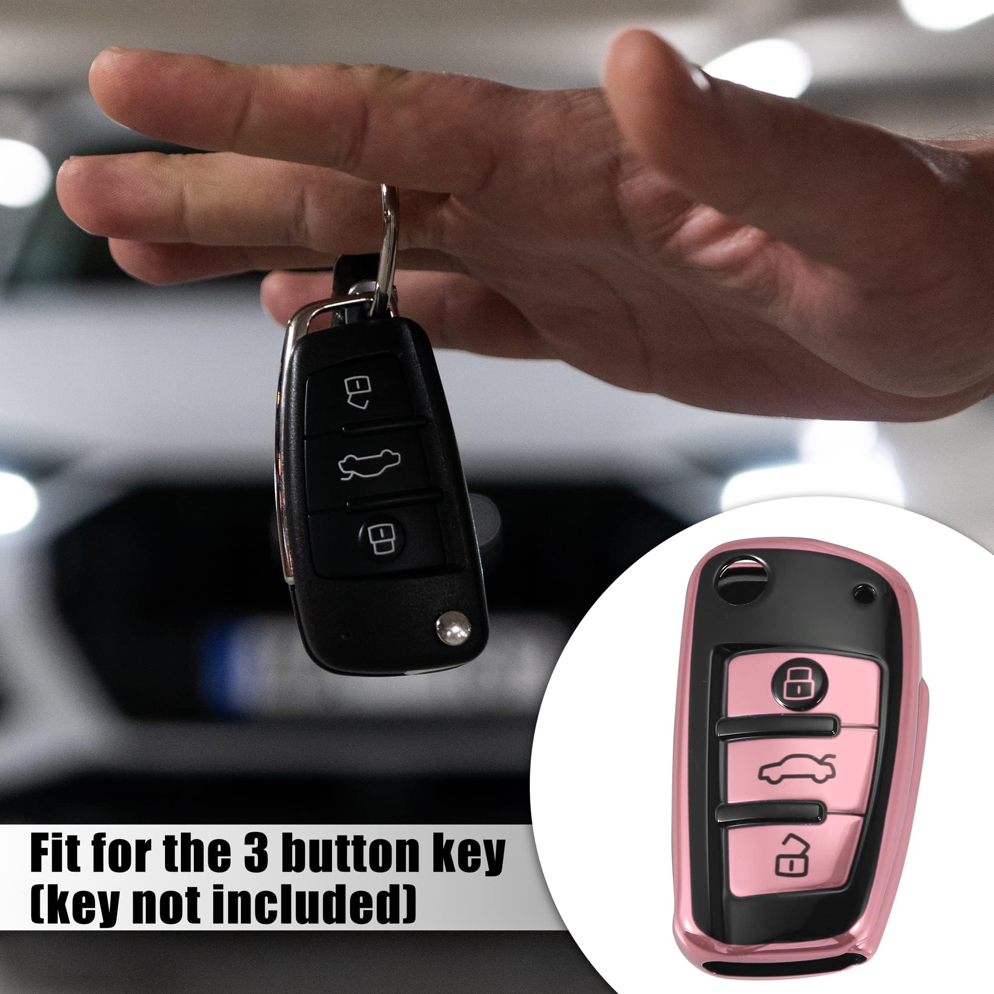 Funda Protectora para Llave de Coche, para Au-di A1 2018-2025, Funda para Llave de Coche, Duradera y Resistente A Arañazos, Regalo Práctico, Accesorios para Coche