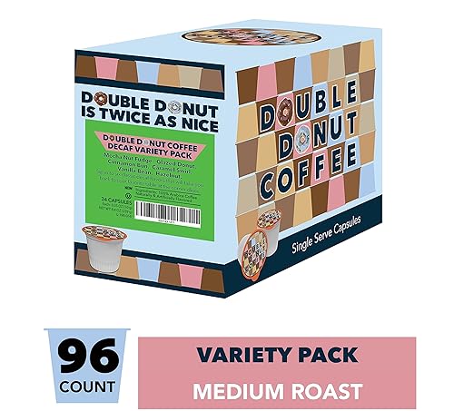 Miniatura 2 de Cápsulas de café doble donut, café descafeinado con sabor, porción única tazas cafeteras Keurig K.Cup, paquete de variedad de café filtrado, paquete