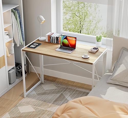 Miniatura 31 de Coavas Escritorio plegable pequeño de 39.4 pulgadas, escritorio de computadora plegable que ahorra espacio para dormitorio, oficina en casa,
