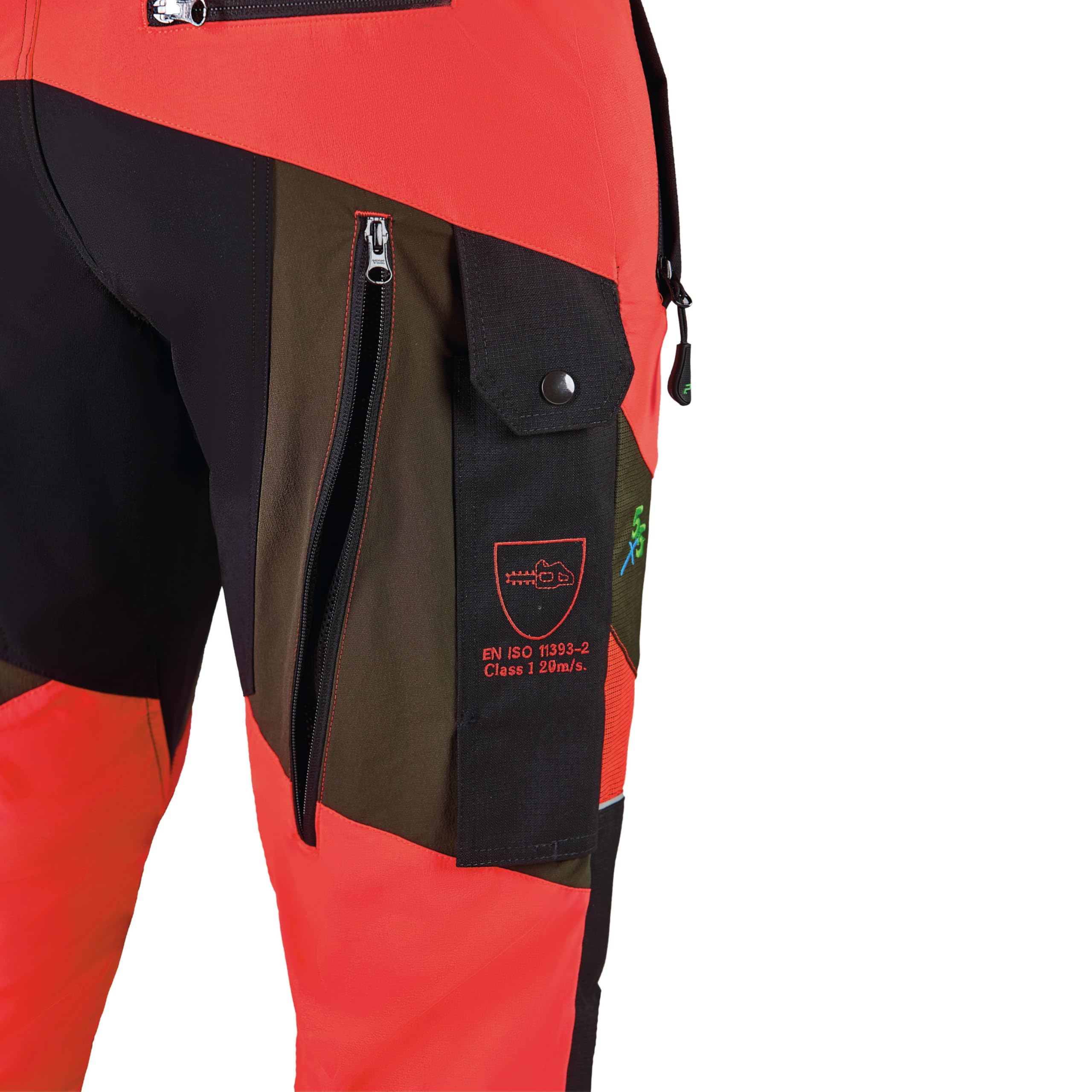 PSS Schnittschutzhose X-Treme Breeze Neonrot/Grün Größe 98