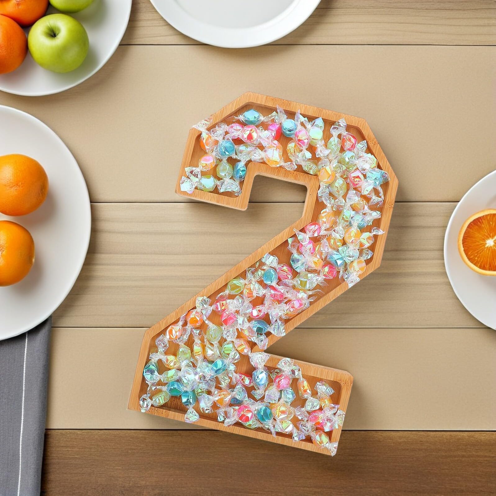 Vassoio in Legno Forma Piatto per Frutta Secca e Formaggi Resistente per Eventi Speciali Come Lauree e Capodanno Design Riempibile Creativo per Buffet