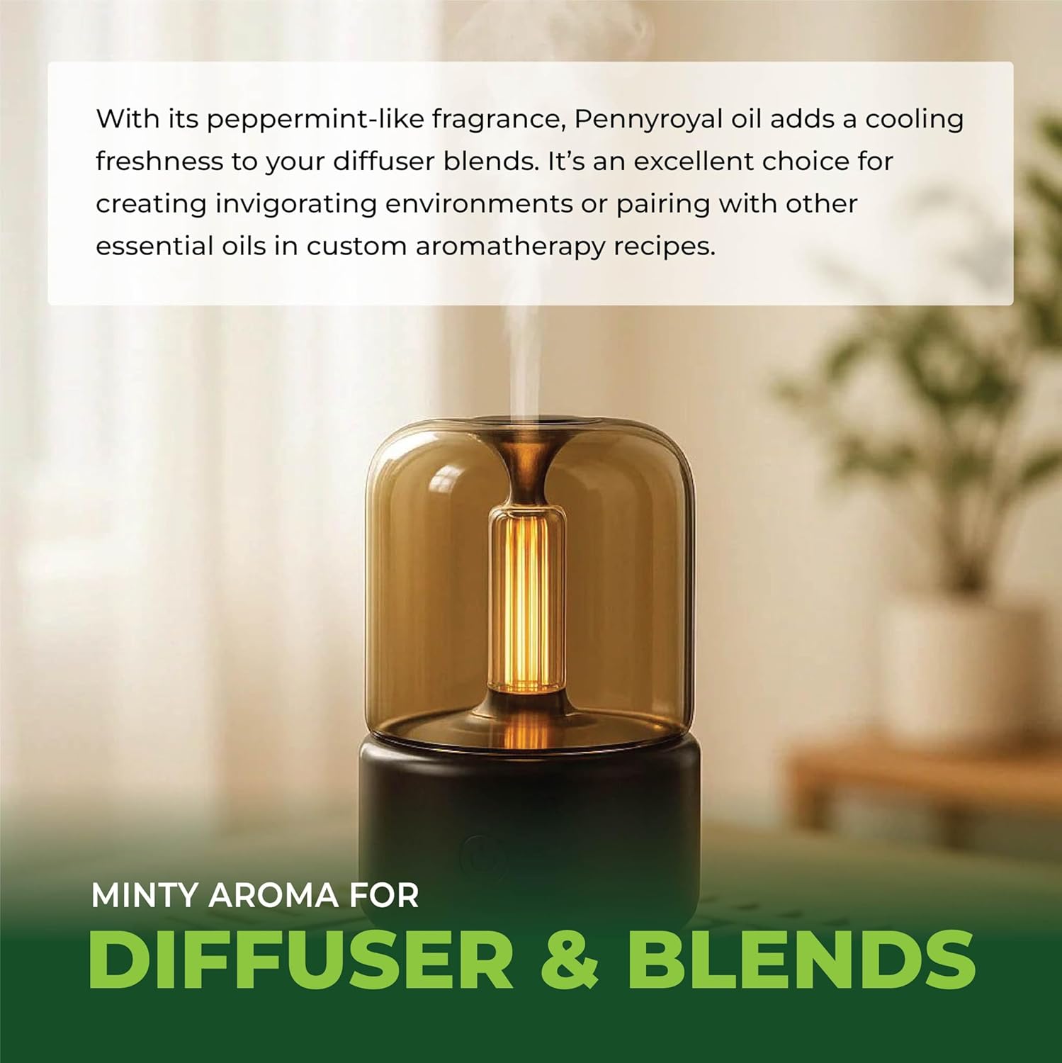 Pennyroyal Essential Oil – 100% Pure Steam Distilled from Mentha pulegium | Fresh Minty Aroma for Aromatherapy & Massage | Undiluted | Top Note | Natural Therapeutic Grade | from Morocco | 4 Fl Oz