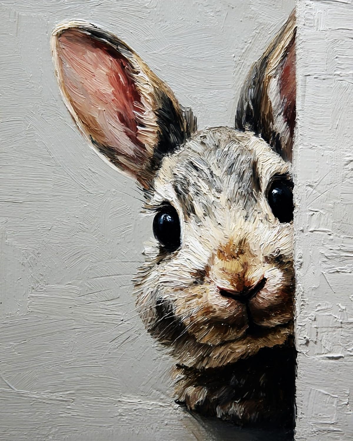 Liubaishi Multicolour Paint By Numbers For Adults, Peeking Rabbit, 40X50 Cm Acrylic Canvas Kit With Brushes And Paints