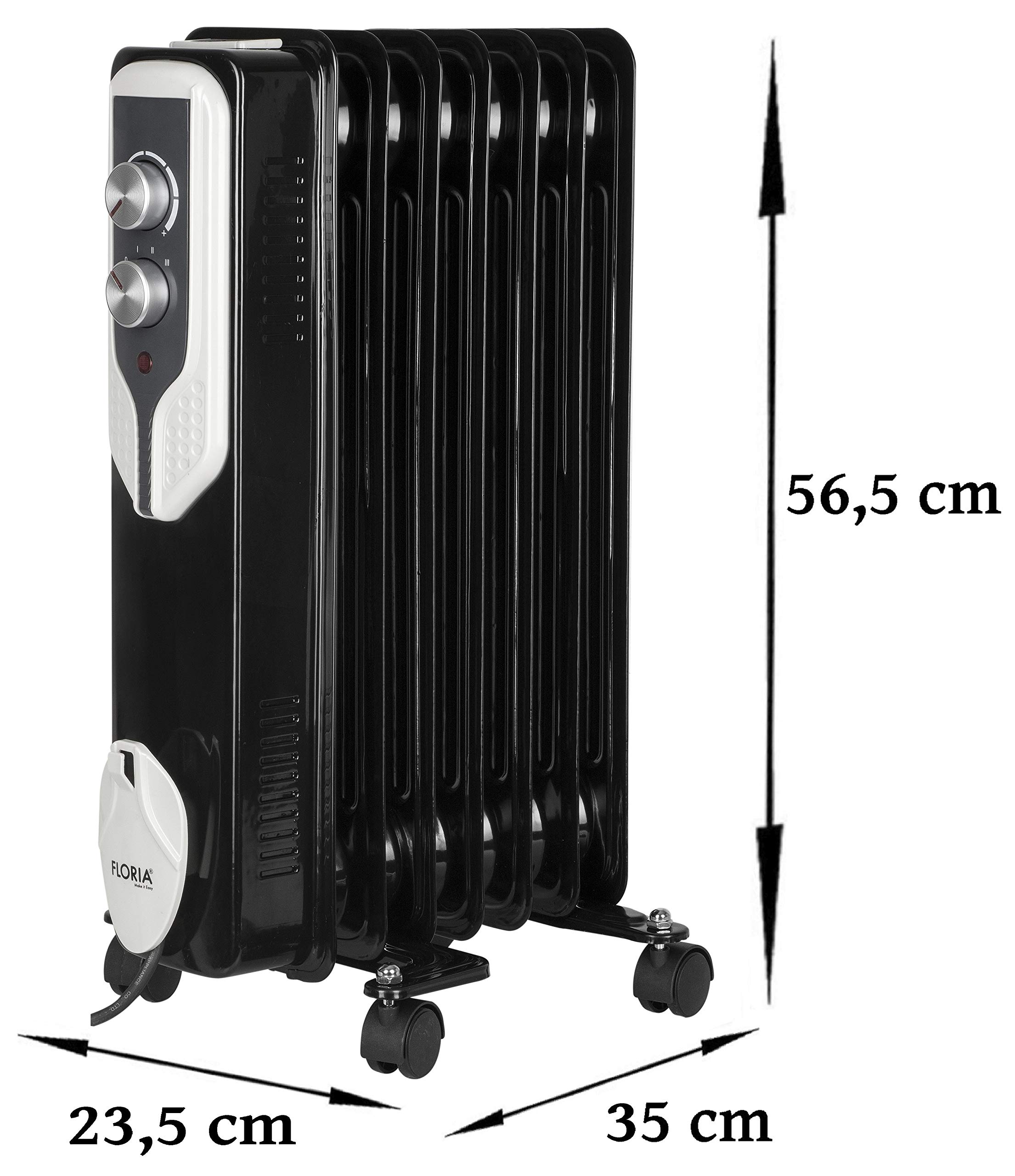 7 ribbed oil radiator, 1,500 watts, electric heater, heater heater, mini  heater, 3 heat settings, 5 oil lines, thermostat, fast heating, overheating  protection. : Amazon.de: Home u0026 Kitchen