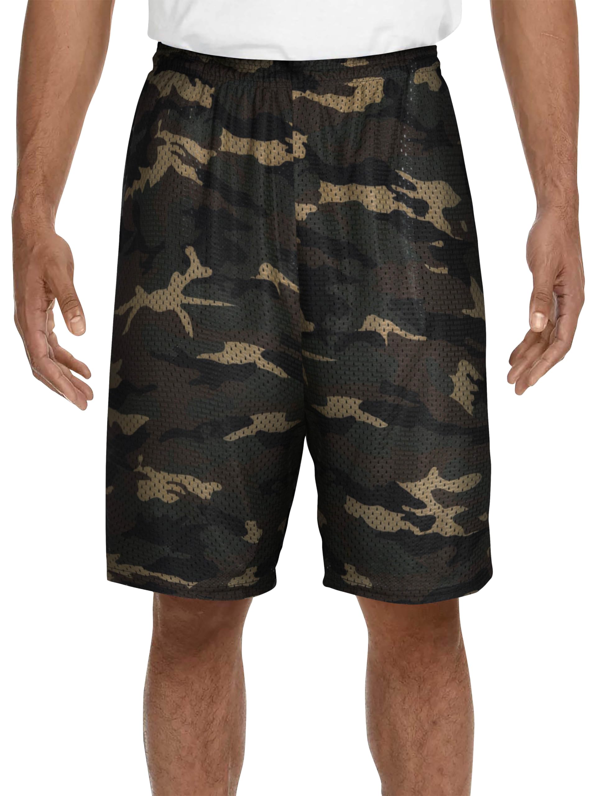 Hat and Beyond Mens Lightweight Basic Mesh Solid Basketball Jersey Workout Fitness Gym Shorts