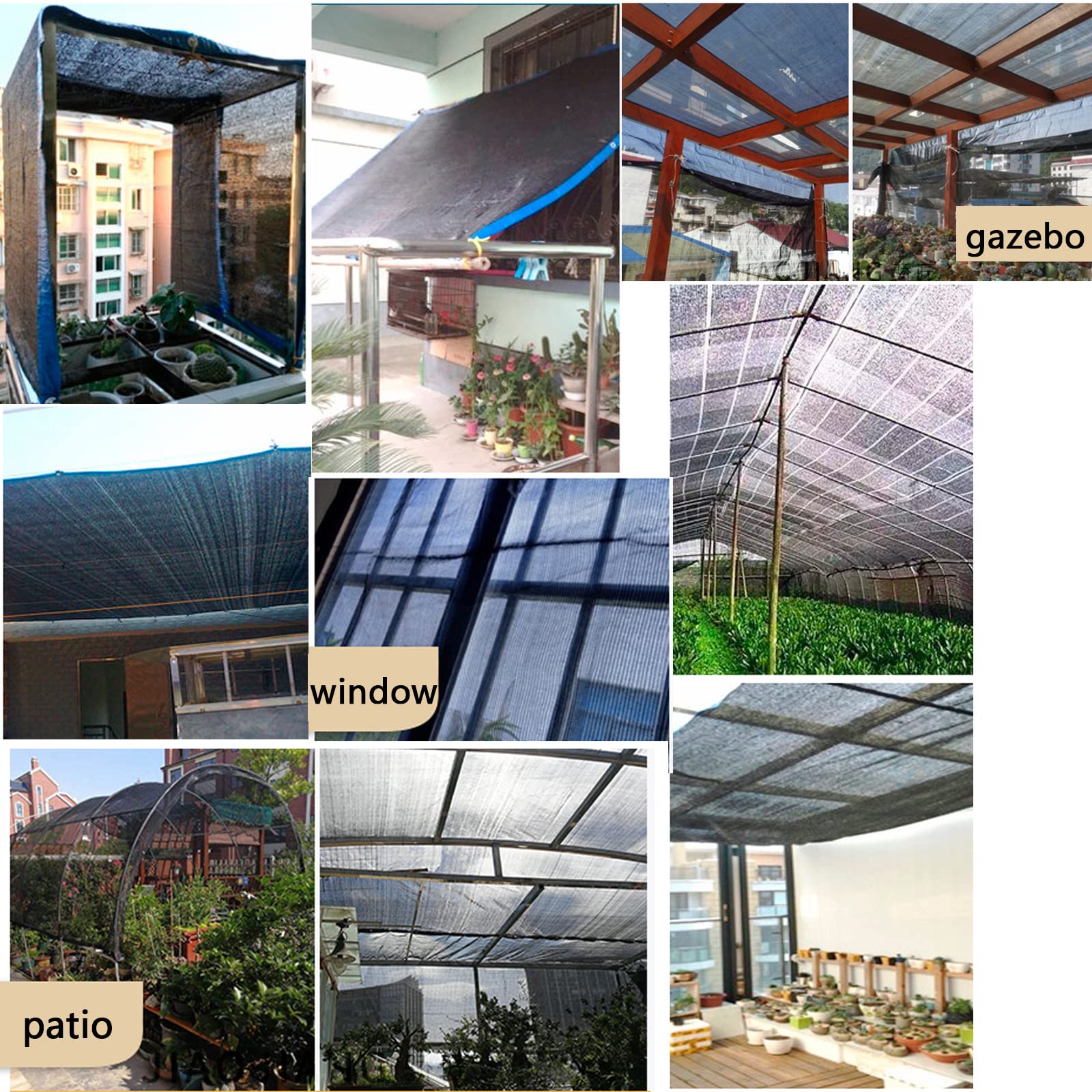 Malla Sombreadora de Tela de Sombra Rectangular,40% de Red de Sombra de Protección Ultravioleta,Solar Sombra Paño de Transpirable,Toldo Vela para Jardín,Planta,Flores,Negro (4.5x10m)