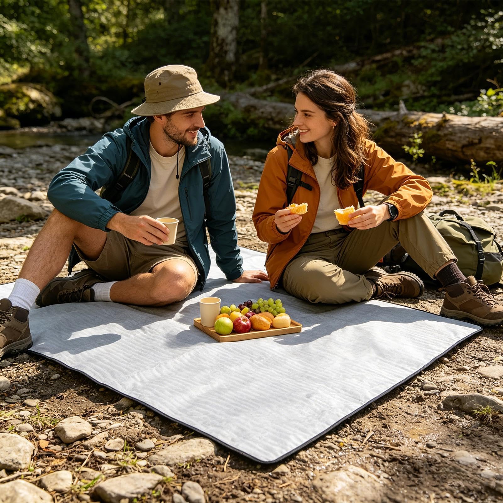 Tappeto da campeggio isolante in alluminio e schiuma – materasso termico e impermeabile – copertura per tenda pieghevole per escursionismo, trekking, alpinismo e pic-nic, leggero e portatile