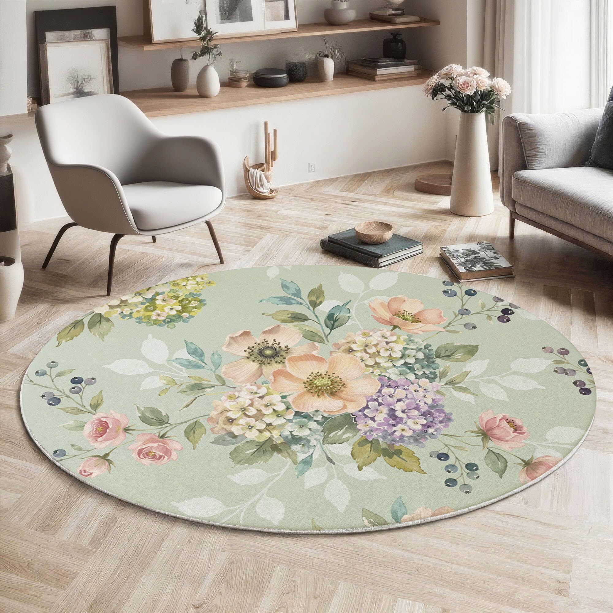 Tapis de sol fleurs d'hortensia pour une chambre cosy et chaleureuse
