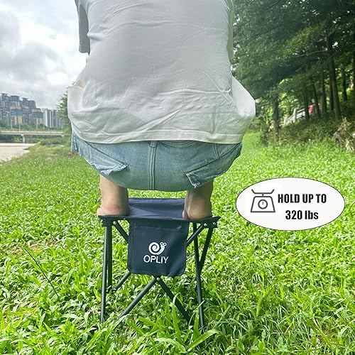 Miniatura 40 de Opliy Camping Stool, Folding Small Chair Portable Camp Stool for Camping Fishing Hiking Gardening and Beach, Camping Seat with Carry Bag (Blue-Leaf)