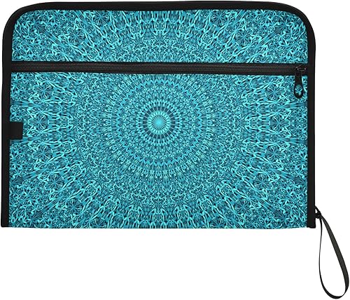 Miniatura 7 de susiyo Carpeta de archivo expandible de mandala verde azulado, carpeta de archivo de acordeón tamaño carta A4 de 13 bolsillos