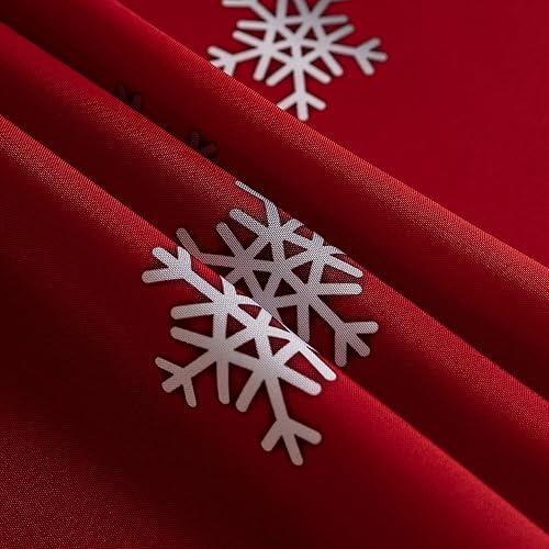 Miniatura 7 de Linnovo Mantel decorativo de Navidad resistente a las arrugas y al agua para mesas cuadradas y rectangulares mantel de tela de poliéster rojo 60 x