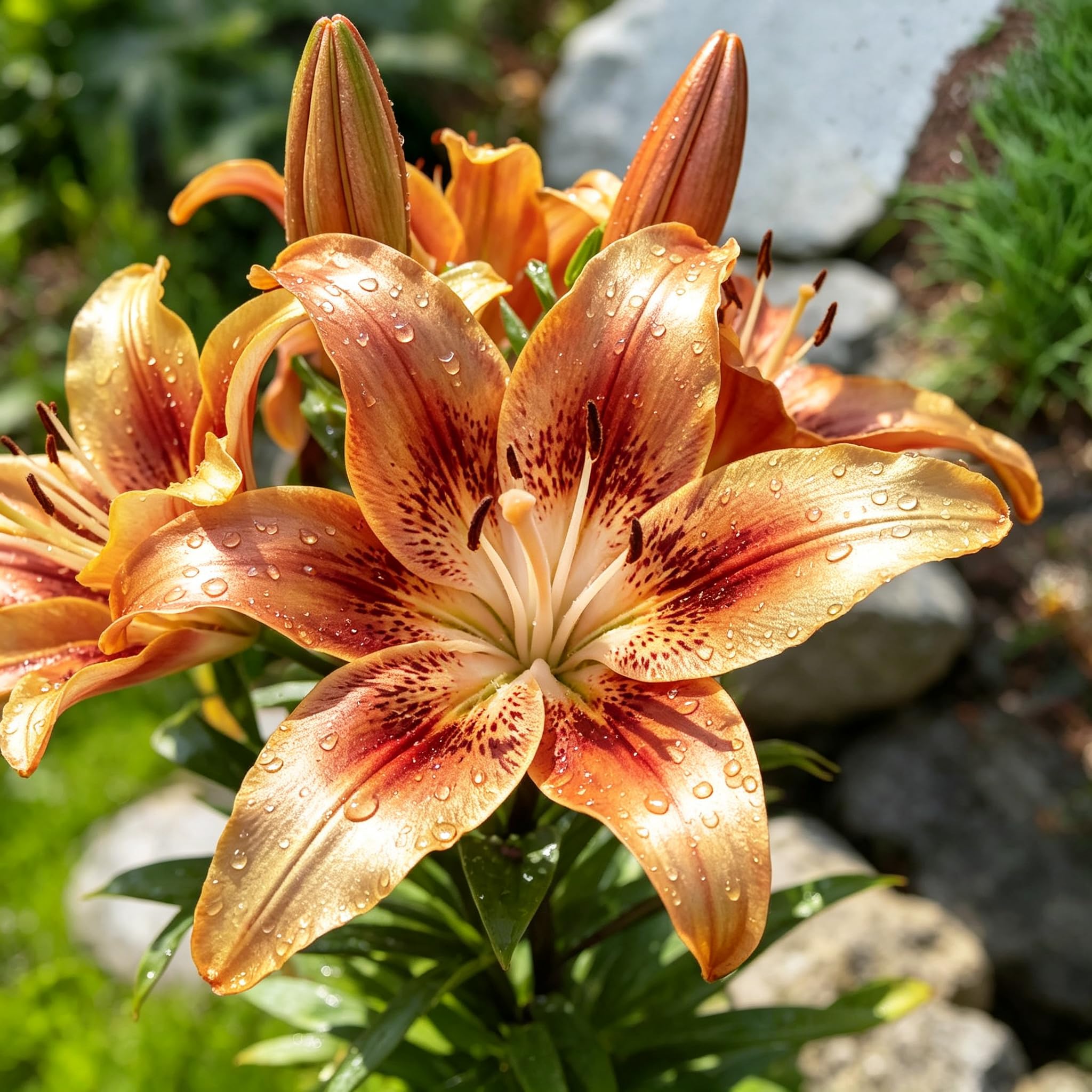 Lilien‑Zierblüten mit breiten Blütenblättern, harmonische Deko‑Akzente für Ihren Wohnbereich-8Rhizom-g