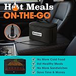 TRAVELISIMO Portable Oven, Food Warmer Lunch Box - 12V/24V/110V Electric Lunch Box 3-in-1 Portable Microwave - Mini Microwave, Electric Lunch Box Food Heater & Heated Lunch Box