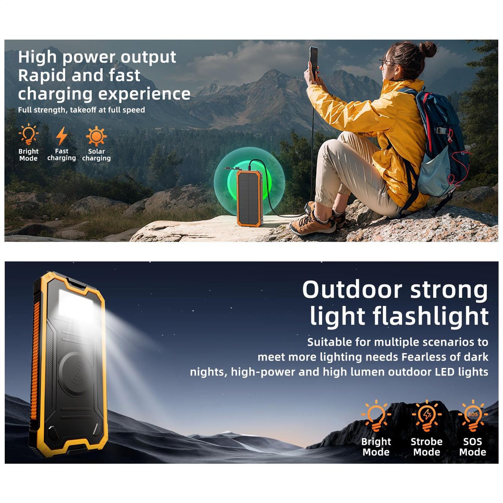 Chargeur Solaire Pack Batterie 10000mAh Étanche Survie