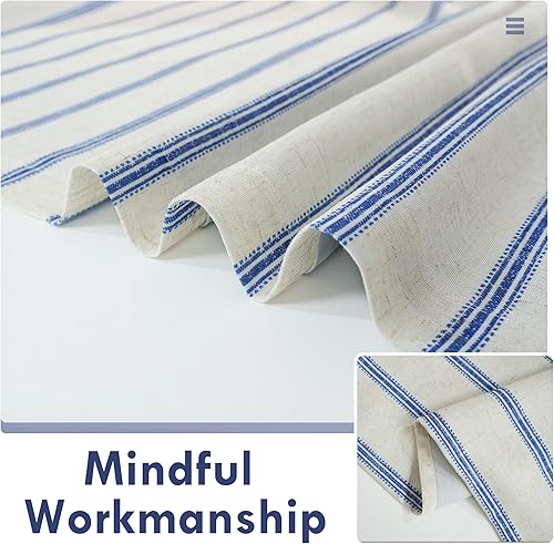 Vista 13 de DriftAway Cortinas opacas de mezcla de lino de 63 pulgadas de largo para dormitorio, cortinas de lino con estampado de rayas verticales, con Gris