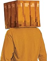 Vista 3 de Disguise Máscara de cabeza de bloque de Minecraft, accesorios oficiales del disfraz de Minecraft, máscara de disfraz de tamaño único