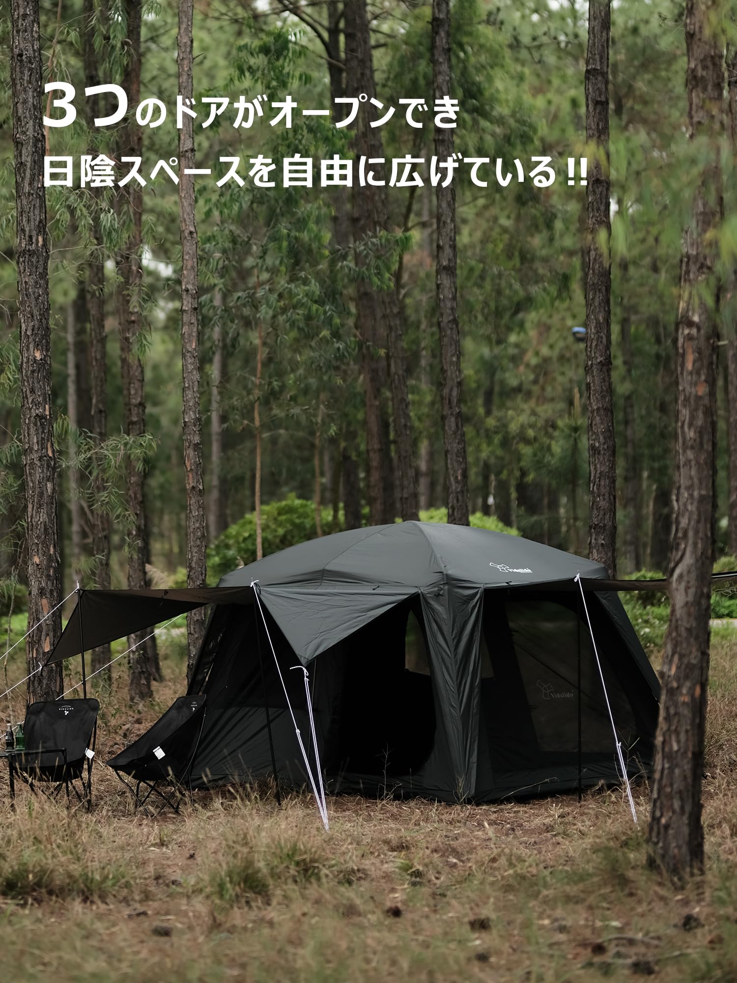 Amazon.co.jp: 【コスパの王者！17.22㎡ファミリーテント】Vidalido