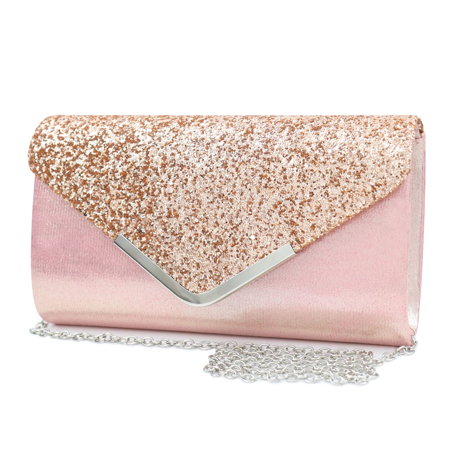 CarwalesEvening Clutch Women's Sequin Envelope Handbags Shiny Clutch Purse Wedding Prom Party Bridal Bag for Women