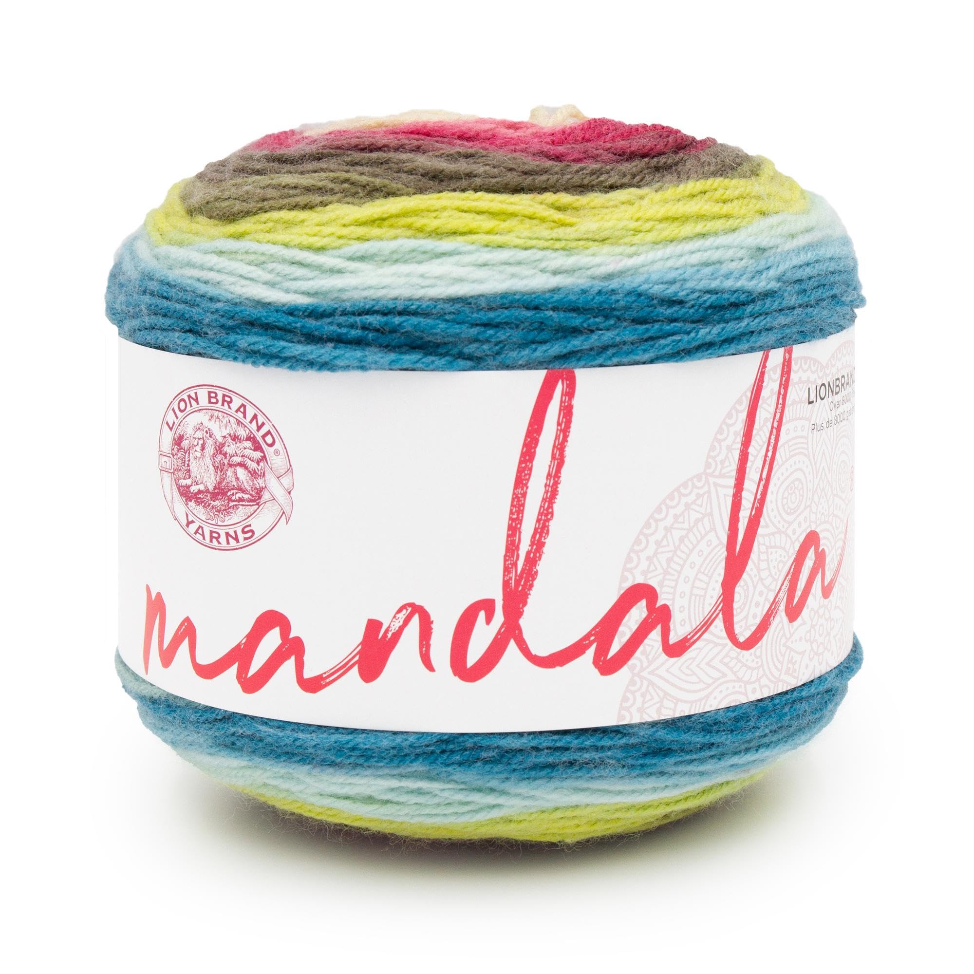 Lion Brand Yarn Mandala, Multicolor Yarn for Knitting, Crochet and Crafting, Kappa, 1 Pack