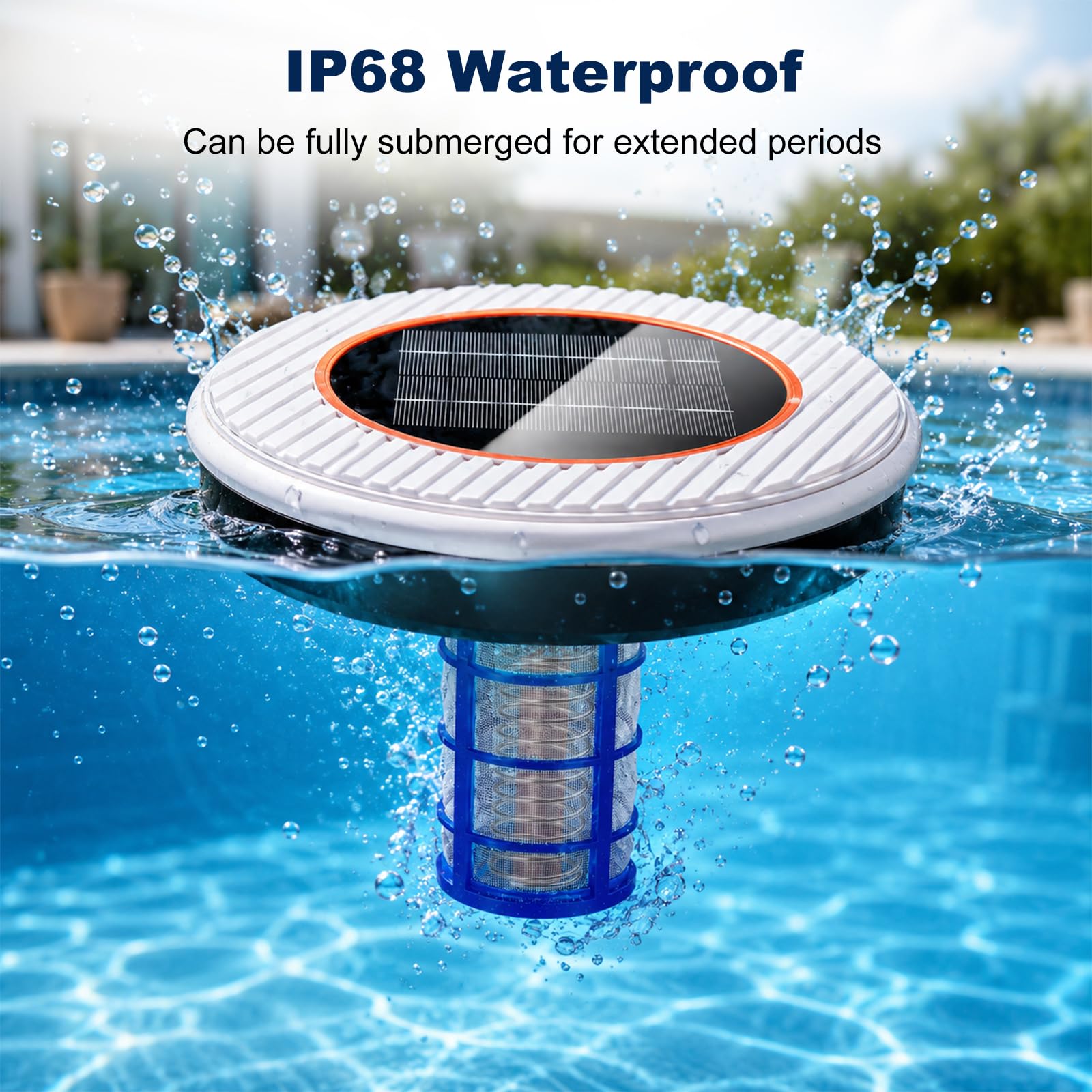 Solar Pool Ionisator, Pool Ionisator Kupfer Silber, bis 132, 500 Liter, IP68 Wasserdicht, Automatischer Wasserreiniger für Aufstellbecken und Einbaubecken, Schwimmender Solar Poolreiniger