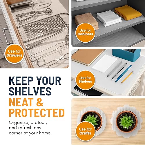 Miniatura 7 de Refrigerator Liners for Shelves (8 Pack) by Linda’s Essentials - Non-Adhesive Drawer and Shelf Liner, BPA-Free Fridge Mats for Kitchen & Cabinets