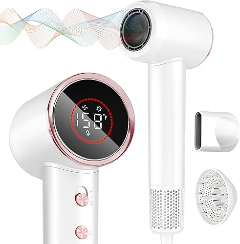 Miniatura 1 de Secador de pelo, 160000 rpm, secador iónico profesional de alta velocidad, 200 millones de iones negativos, control de calor y secador de pelo de