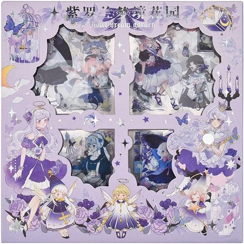 EAMOTOL 100 hojas de calcomanías Kawaii para niñas, diseño de hadas, álbumes de recortes, calcomanías de recorte, regalo para diario, diario,