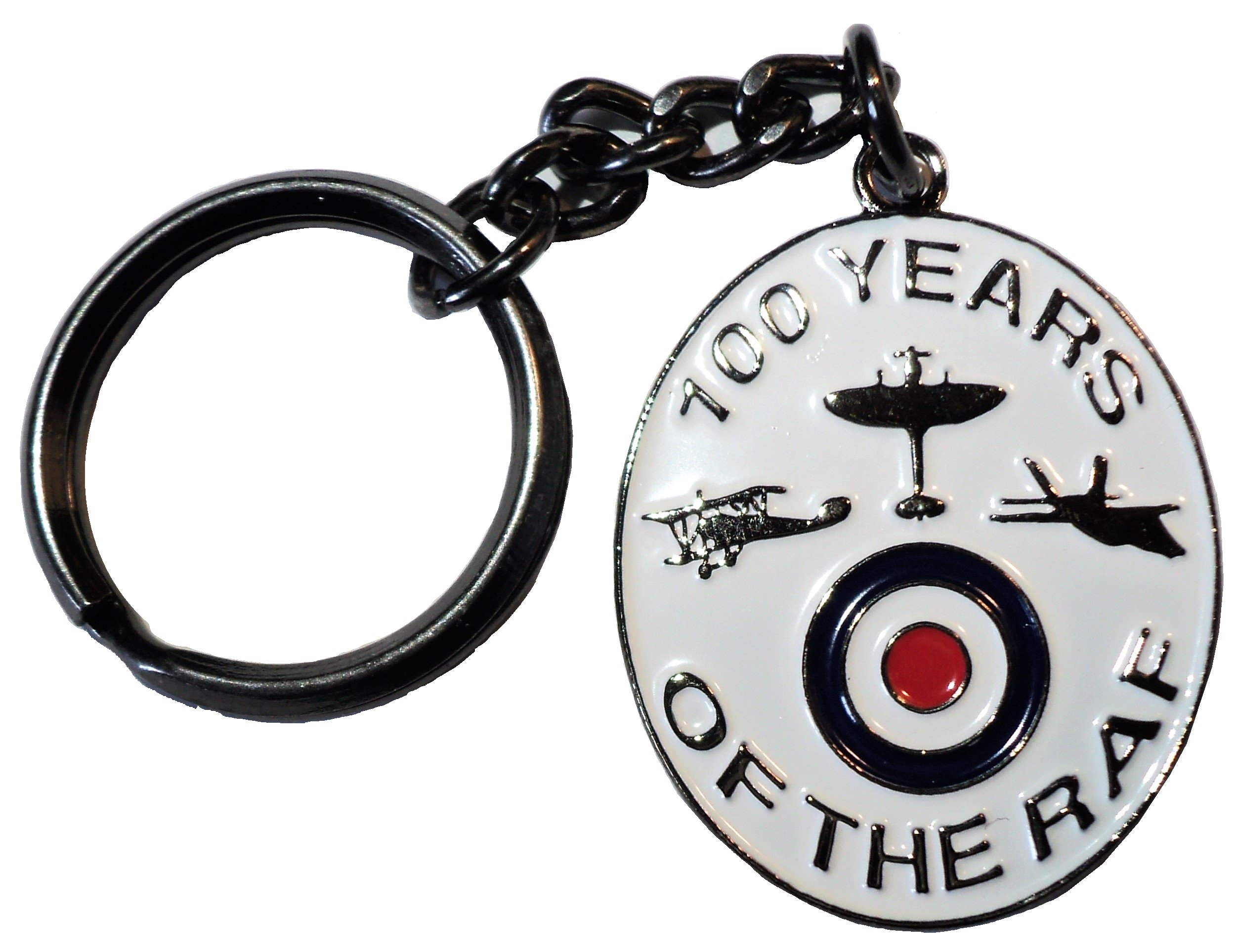 B4B 1918-2018 100 Years of RAF Royal Air Force WW1 WW2 Spitfire Enamel Keyring