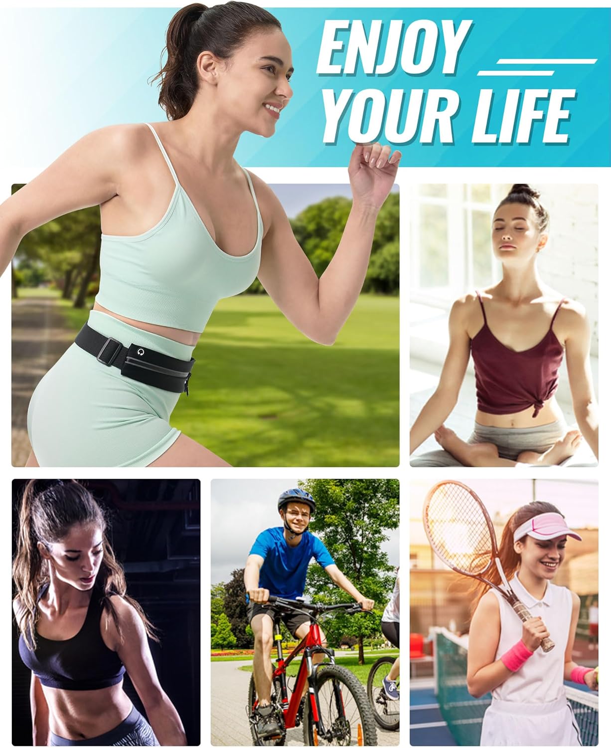 Running Belt For Men & Women – Water-resistant Stretch Waist Pack for Jogging, Fits Most Phones, Keys & Essentials – Plus Size & BMI-Friendly Design - Image 7