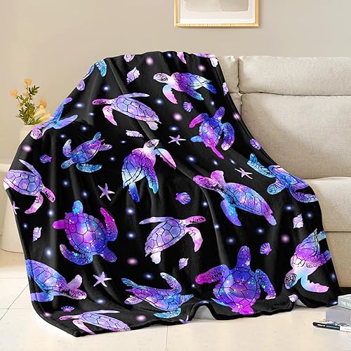 Miniatura 2 de Manta de tortuga marina, regalos para los amantes de las tortugas, manta de franela suave con diseño de tortuga, regalos de cumpleaños, decoración