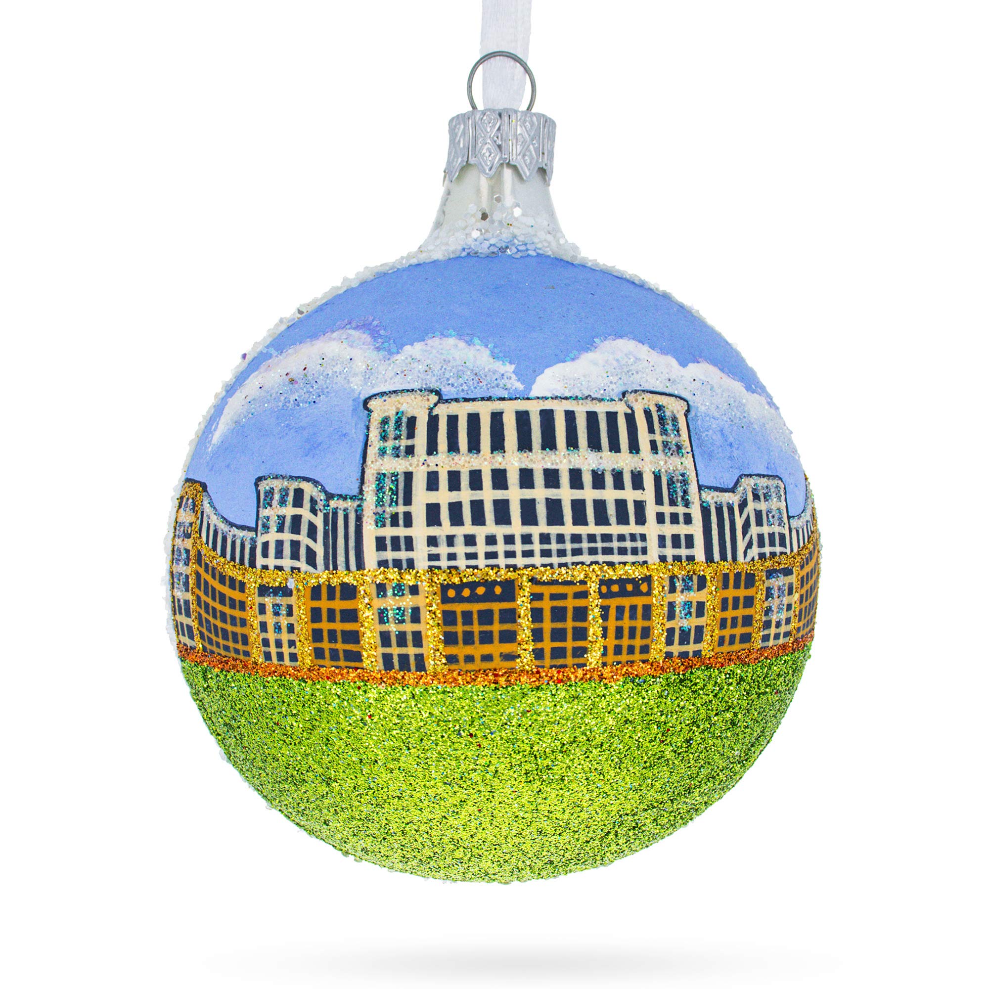 Boule de verre Palais du Parlement de Bucarest de 8cm pour décoration
