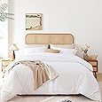 Dreaming Wapiti Duvet Cover King 100% Washed Microfiber 3pcs Bedding Set,Solid Color-Soft and Breathable with Zipper Closure & Corner Ties, Pure White