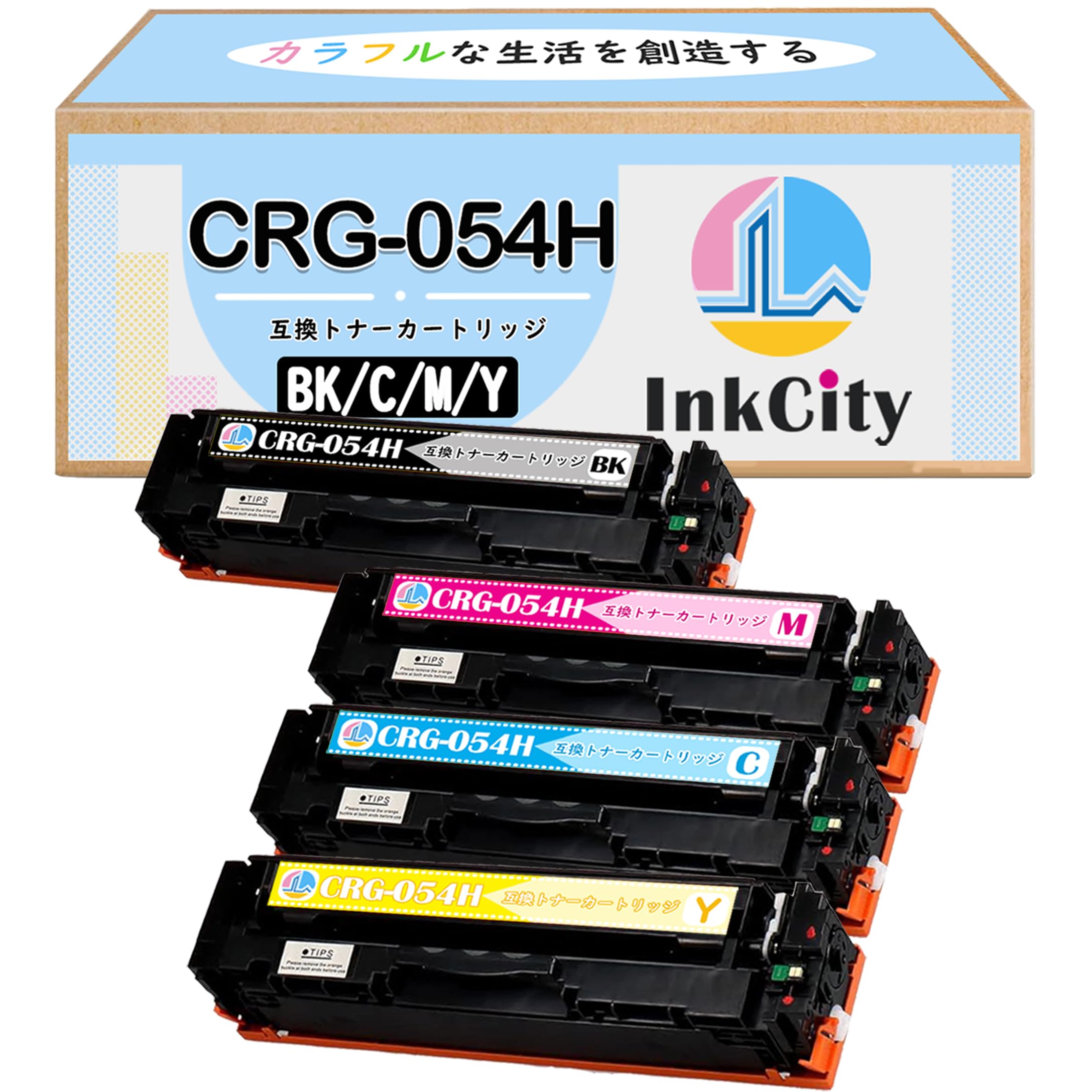 Amazon.co.jp: 【InkCity】CRG-054H 互換トナーカートリッジ4色【BLK