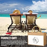 Vista 7 de JUSTOTRY Bolsa de mano con inicial, yute natural, grande, 13 onzas, personalizada, bolsa de lona con monograma, regalo para mujer