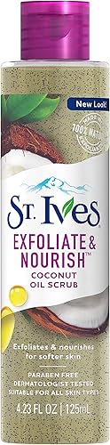 Saint Ives Exfoliate & Nutre Exfoliate Aceite Facial Scrub, Coco, 4.23 oz