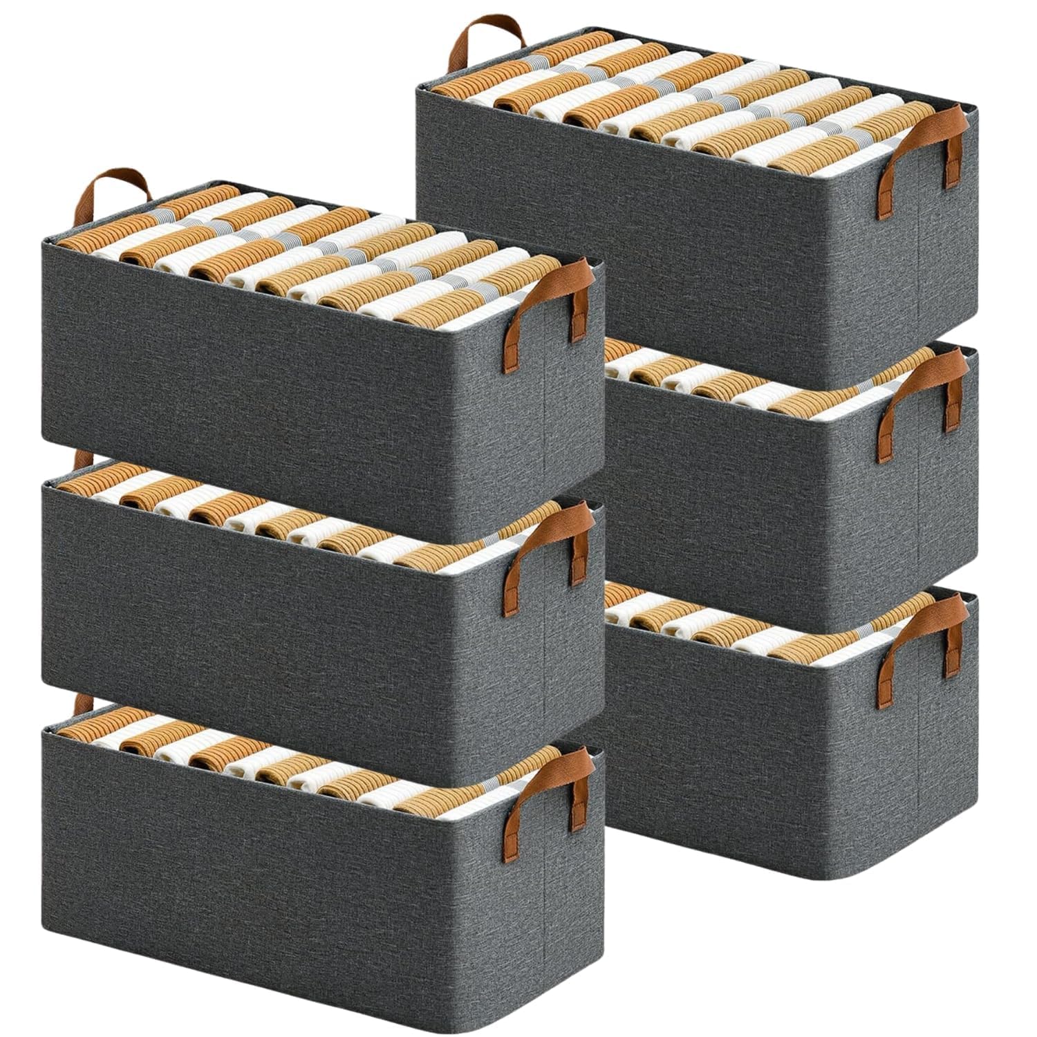 Raggle 6PCS Collapsible Fabric Storage Cubes Organizer with Handles,Drawer Clothes Organizer Foldable Washable Wardrobe Cabinet Storage Box for Jeans with steel frame (6) (B0D25BQ3H6) Amazon Price History, Amazon Price Tracker