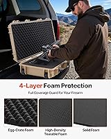 Vista 74 de VEVOR Rifle Case, Rifle Hard Case with 4 Layers Fully-protective Foams, Lockable Hard Gun Case with Wheels, IP67 Waterproof & Crushproof, for Rifles