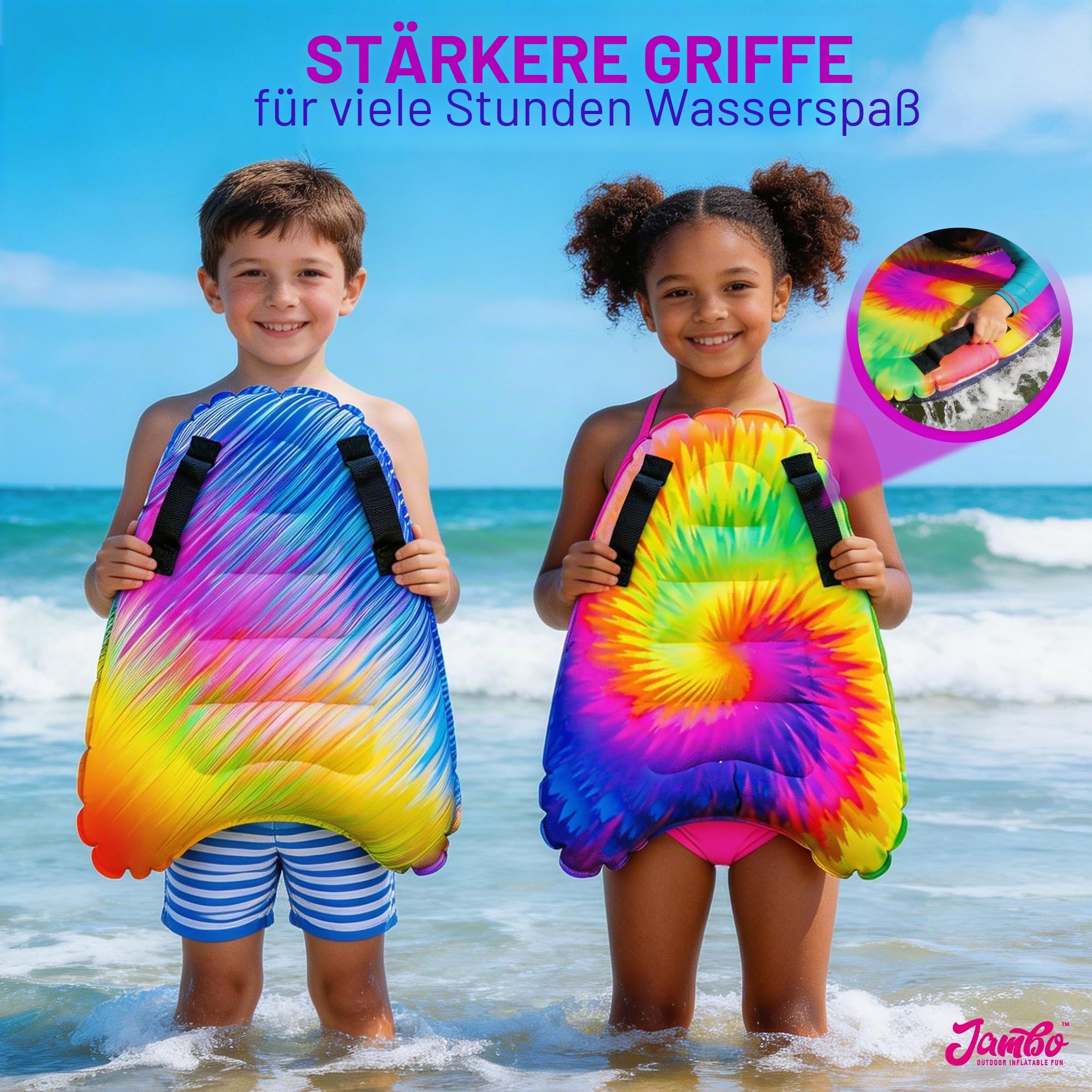 Jambo Premium Aufblasbare Pool Floats, Pool Spielzeug, Schwimmbretter für Pool, Strand oder Wasserrutsche, Strandspielzeug für Kinder