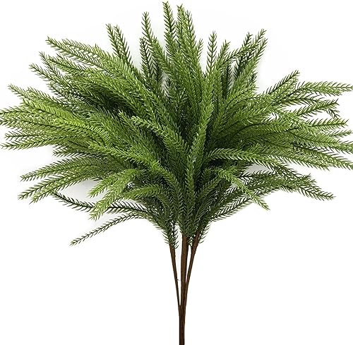 Vista 10 de CATTREE - Decoración de plantas artificiales de Navidad de 26 pulgadas de alto, hojas de albaricoque doradas de imitación de hojas de ginkgo