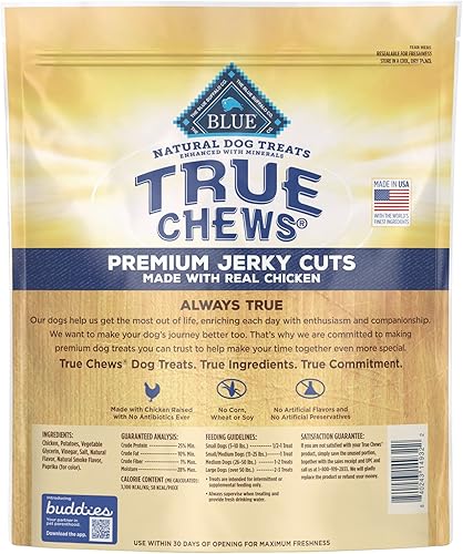 Vista 38 de Blue Buffalo True Chews Premium Jerky Cuts - Golosinas para perros, fabricadas en los Estados Unidos con ingredientes naturales, carne de res, bolsa