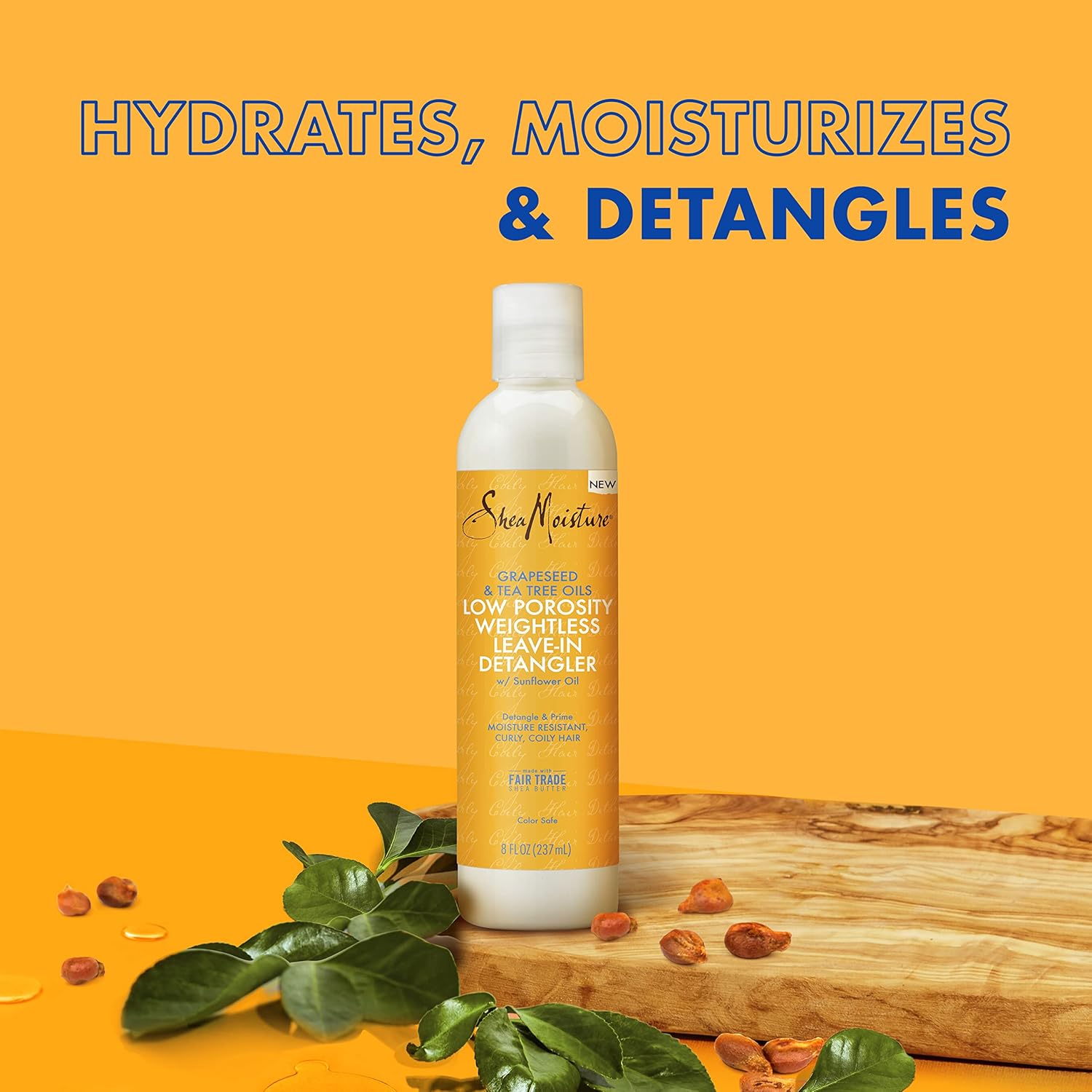 SheaMoisture Weightless Hydrating Detangler For Moisture Resistant, Curly, Coily Hair Low Porosity Lightweight Hair Detangler 8 oz : Beauty & Personal Care