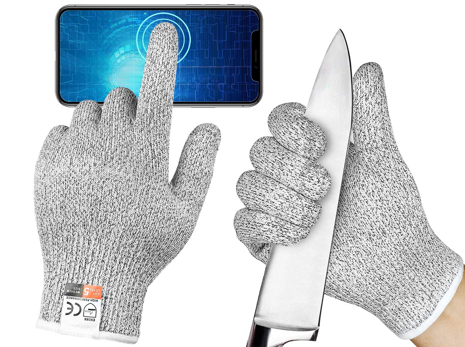 Achiou Cut Resistant Gloves Food Grade Touchscreen,