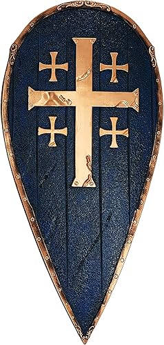 LOOYAR Escudo de cometa medieval cruzado para caballero soldado guerrero, disfraz de batalla, juego de Halloween, cosplay LARP