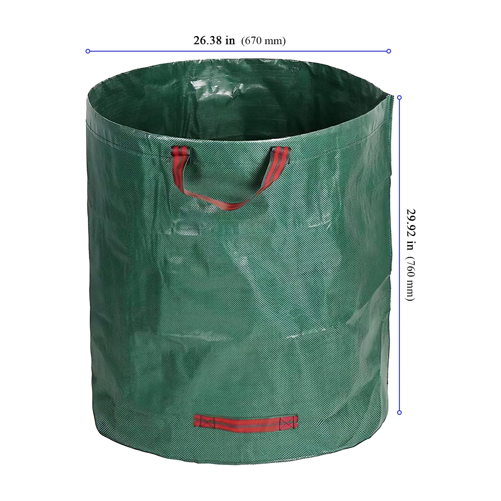 Lot de 5 sacs à déchets de jardin de 200 litres, sacs de collecte de feuilles réutilisables et résistants avec poignées renforcées pour la tonte de pelouse et le nettoyage du jardin