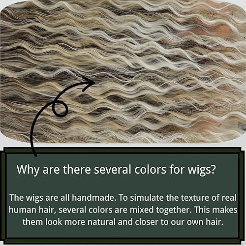 Miniatura 4 de Fencca Pelucas largas y rizadas de color rubio ceniza para mujer, peluca rizada sintética de color degradado, mezcla de rubios, rizada, ondulada, en