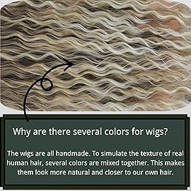 Fencca Ash Blonde Wave Curly Wigs for White Women Layered Medium Length Blonde Curly Wig Heat Resistant Synthetic Hair Looking Natural, Fiber Wig for Daily Party Use