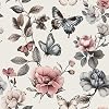 Floral Wallpaper Peel and Stick Wallpaper 17.3x78.8 Boho Contact Paper for Cabinets and Drawers Colorful Self Adhesive Removable Wall Paper for Bedroom Butterfly Flower Wallpapers Vinyl Roll
