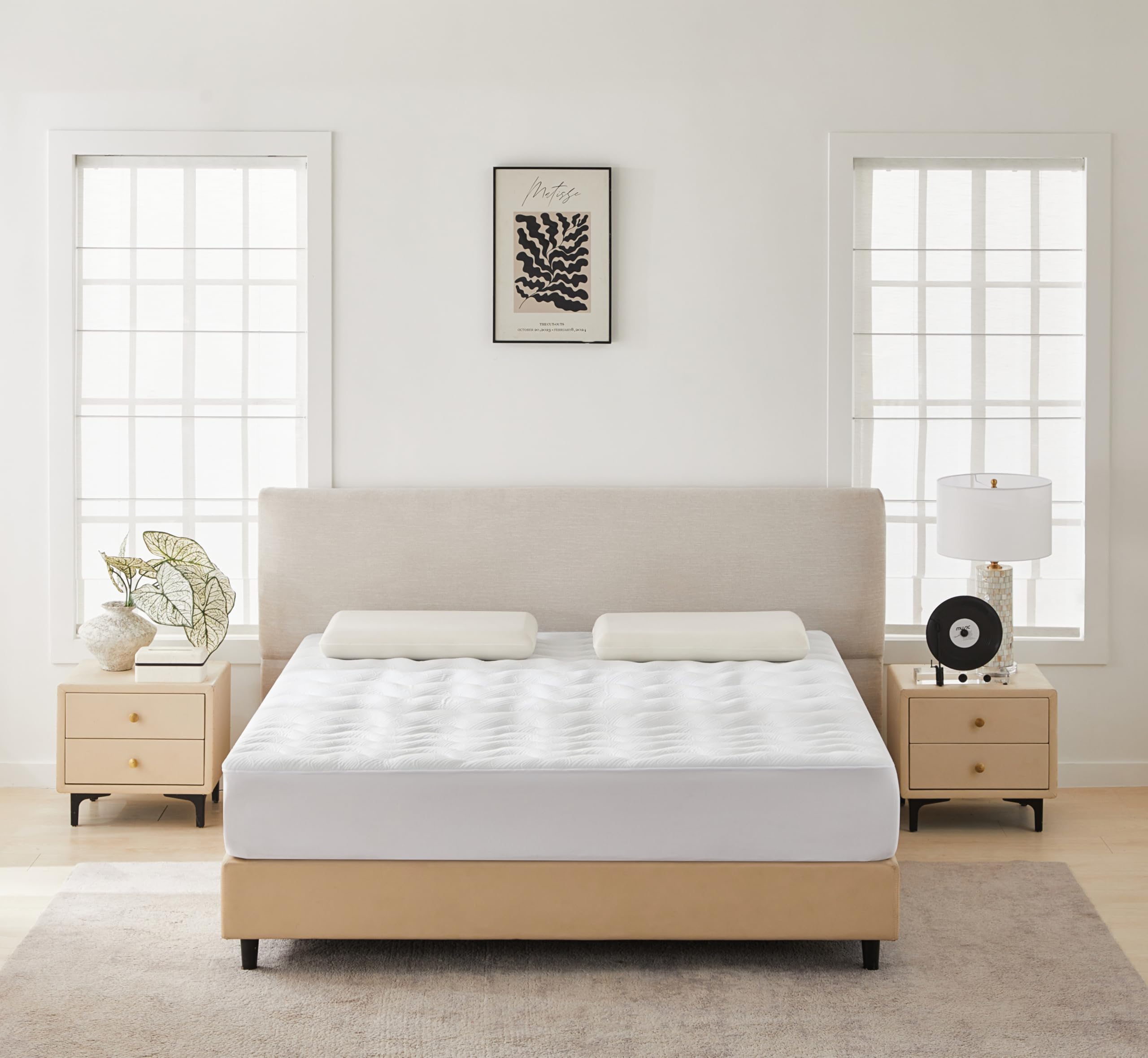 Topper Matrimoniale 160x190 cm, Topper Letto con Memory Foam, Traspirante e Antiscivolo, Lavabile in Lavatrice, Certificato OEKO-TEX (160x190x3cm)