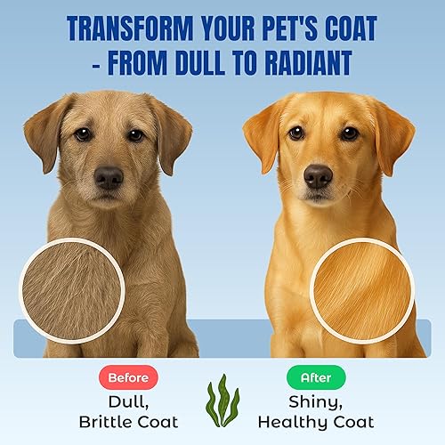 Miniatura 2 de Life Line Pet Nutrition Suplemento orgánico de algas marinas para piel y pelaje, digestión en perros y gatos, 5 libras (20205)